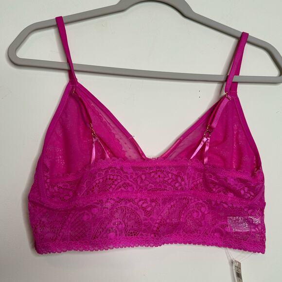 Aerie Paisley Lace Longline Bralette - Pink Cosmic NWT Size Large - Picture 5 of 8